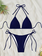 Damen Triangel-Bikini mit verstellbaren BindR&Bändern und seitlichen Schleifen R&B