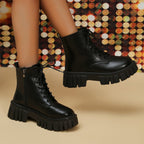 Damen Chunky Boots mit robustem Profil und praktischem Reißverschluss R&B
