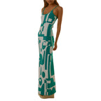 Damen Designer-Midi-Kleid mit stilvollem Grafikmuster R&B