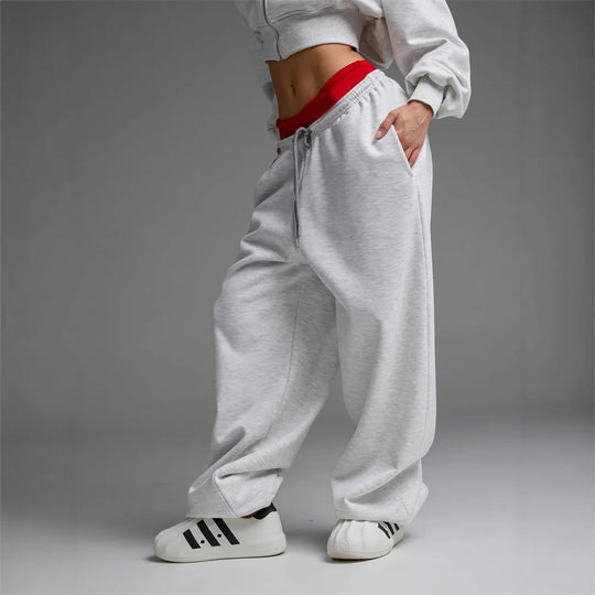 Damen lässige Freizeithose mit weitem Schnitt und elastischem Bund R&B