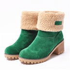 Damen warme Winterstiefel mit kuscheligem Kunstfellrand und robuster Profilsohle R&B