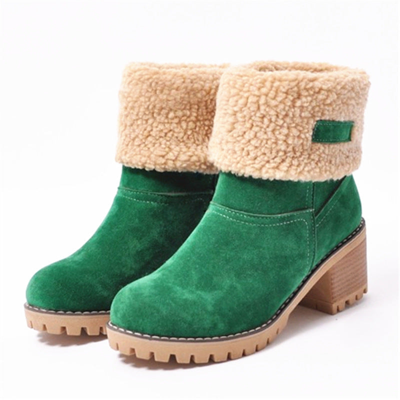 Damen warme Winterstiefel mit kuscheligem Kunstfellrand und robuster Profilsohle R&B