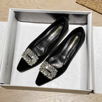 Damen elegante Ballerinas mit funkelndem Strass-Detail