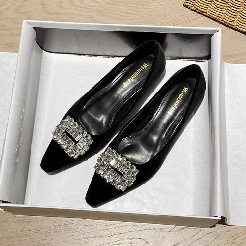 Damen elegante Ballerinas mit funkelndem Strass-Detail R&B