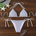 Damen Triangelbikini mit raffinierten Schleifen und modischem Punktmuster R&B