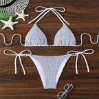 Damen Triangelbikini mit raffinierten Schleifen und modischem Punktmuster R&B