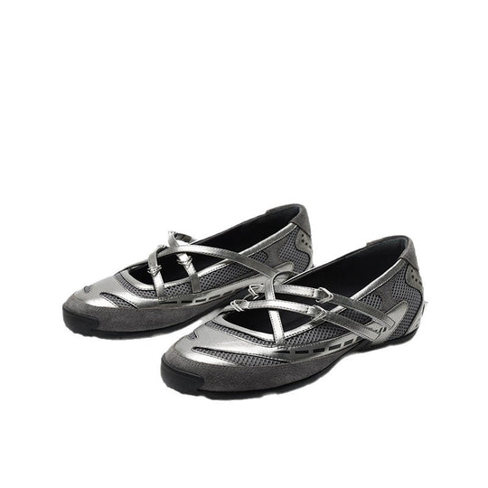 Damen Freizeit-Ballerinas mit atmungsaktivem Obermaterial und flexiblem Riemchen R&B
