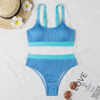 Damen Bikiniset mit raffiniertem Rippdesign und verstellbaren Trägern R&B
