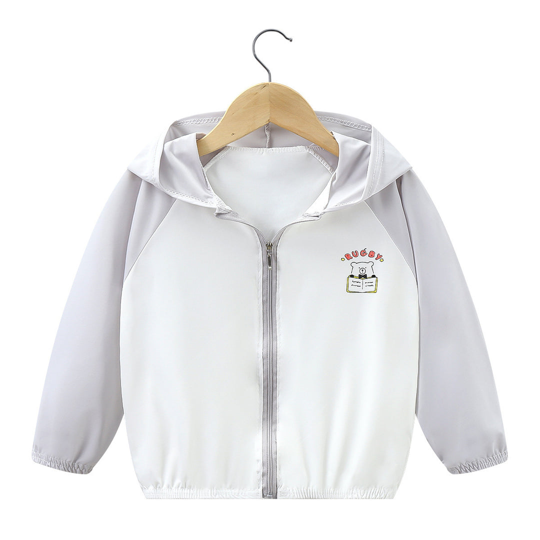 Unisex nan leichte Kapuzenjacke für Kleinkinder mit Reißverschluss und elastischen Bündchen R&B
