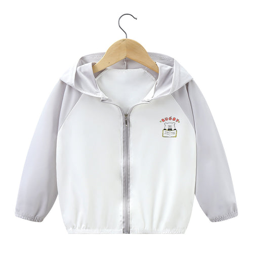 Unisex nan leichte Kapuzenjacke für Kleinkinder mit Reißverschluss und elastischen Bündchen R&B