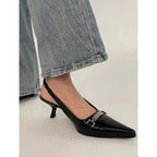 Damen Slingback Pumps mit zierlicher Schnallenverzierung R&B