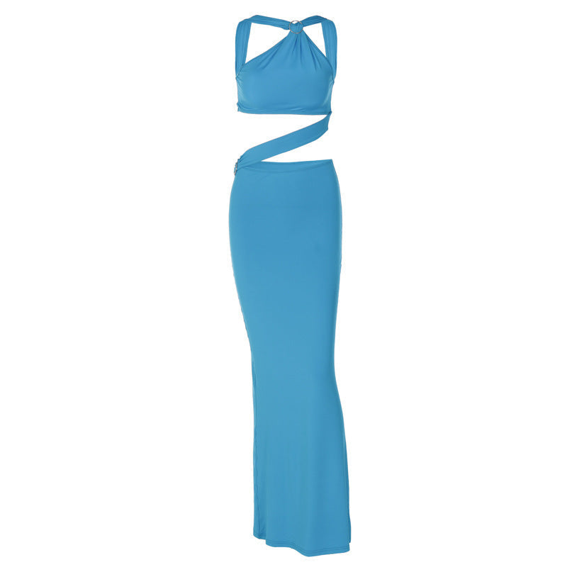 Damen Elegantes Wickelkleid mit schulterfreiem Design und figurbetontem Schnitt R&B