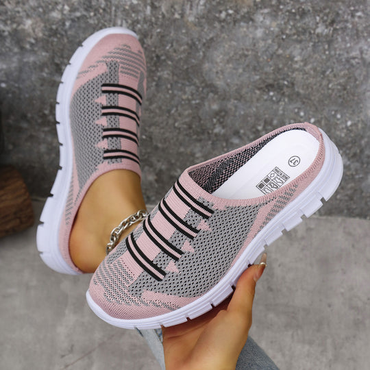 Damen luftige Sneaker-Pantoletten mit rutschfester Sohle R&B