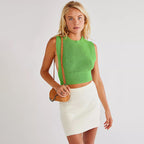Damen Crop-Top mit BindR&Bändern und Rundhalsausschnitt R&B