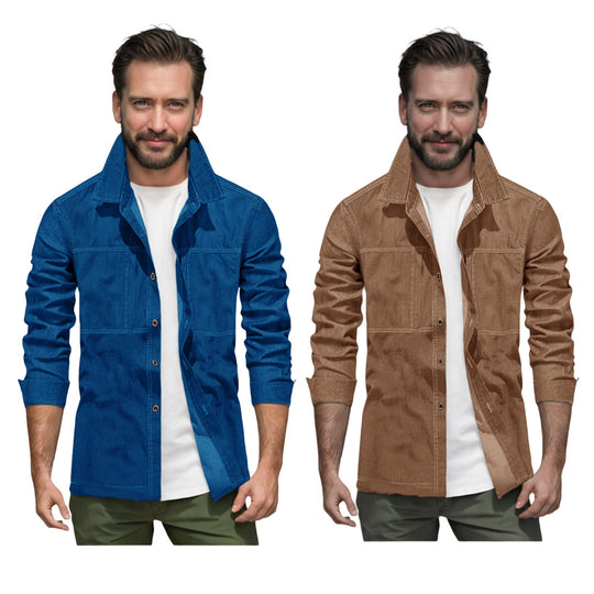 Herren lässige Utility-Jacke mit praktischen Taschen und stylischem Schnitt R&B