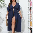 Damen luftiger Strandkimono mit Häkelverzierungen R&B
