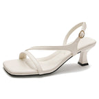 Damen elegante Slingback Sandalen mit designer Riemen und stilvollem Absatz