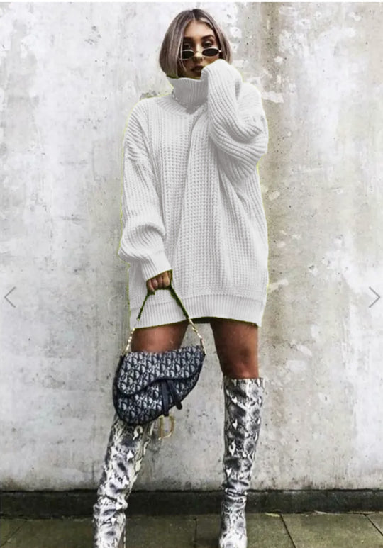 Damen Oversized Strickpullover im modernen Waffelmuster R&B