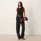 Damen elegantes Raffungskleid mit dekorativem Schulterband R&B