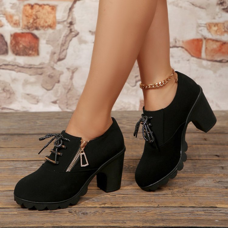 Damen Modische Schnürschuhe mit elegantem Blockabsatz R&B