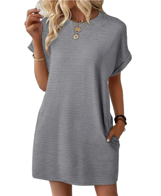 Damen Casual-Kleid mit lässigem Schnitt und praktischen Taschen R&B