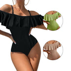 Damen Einteiler Badeanzug mit Rüschendesign R&B