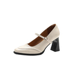 Damen Mary Jane Pumps mit komfortablem Blockabsatz und modischem Riemchen