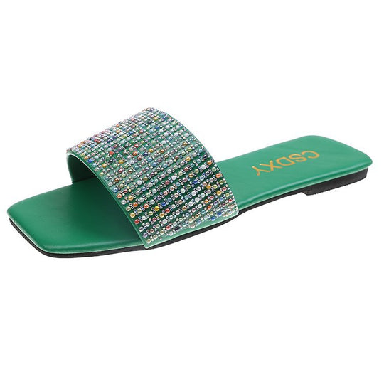 Damen Bequeme Mules mit funkelndem Strassdesign R&B