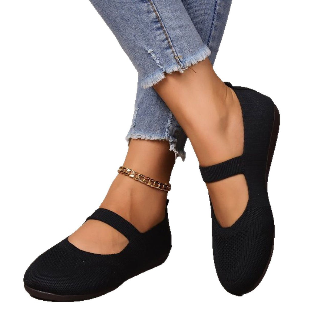 Damen elastische Ballerinas mit komfortablem Fußbett R&B