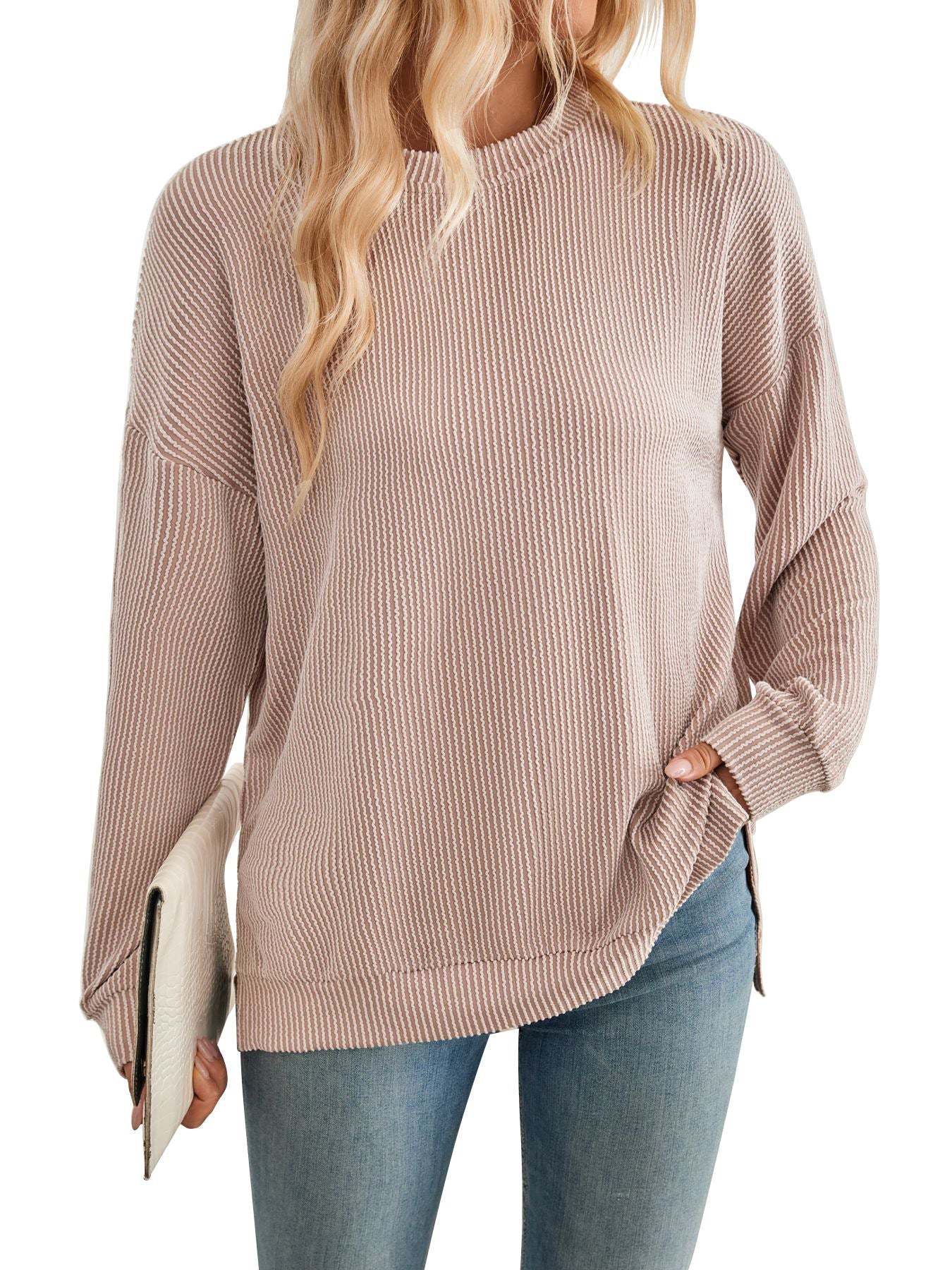 Damen lässiger Strickpullover R&B