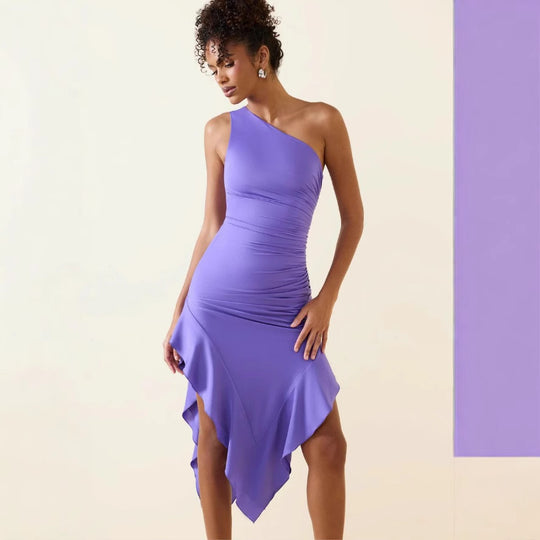 Damen Asymmetrisches Wickelkleid mit raffiniertem Raffungseffekt R&B