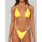 Damen Triangel-Bikini mit schimmernden Akzenten und verstellbaren Trägern R&B