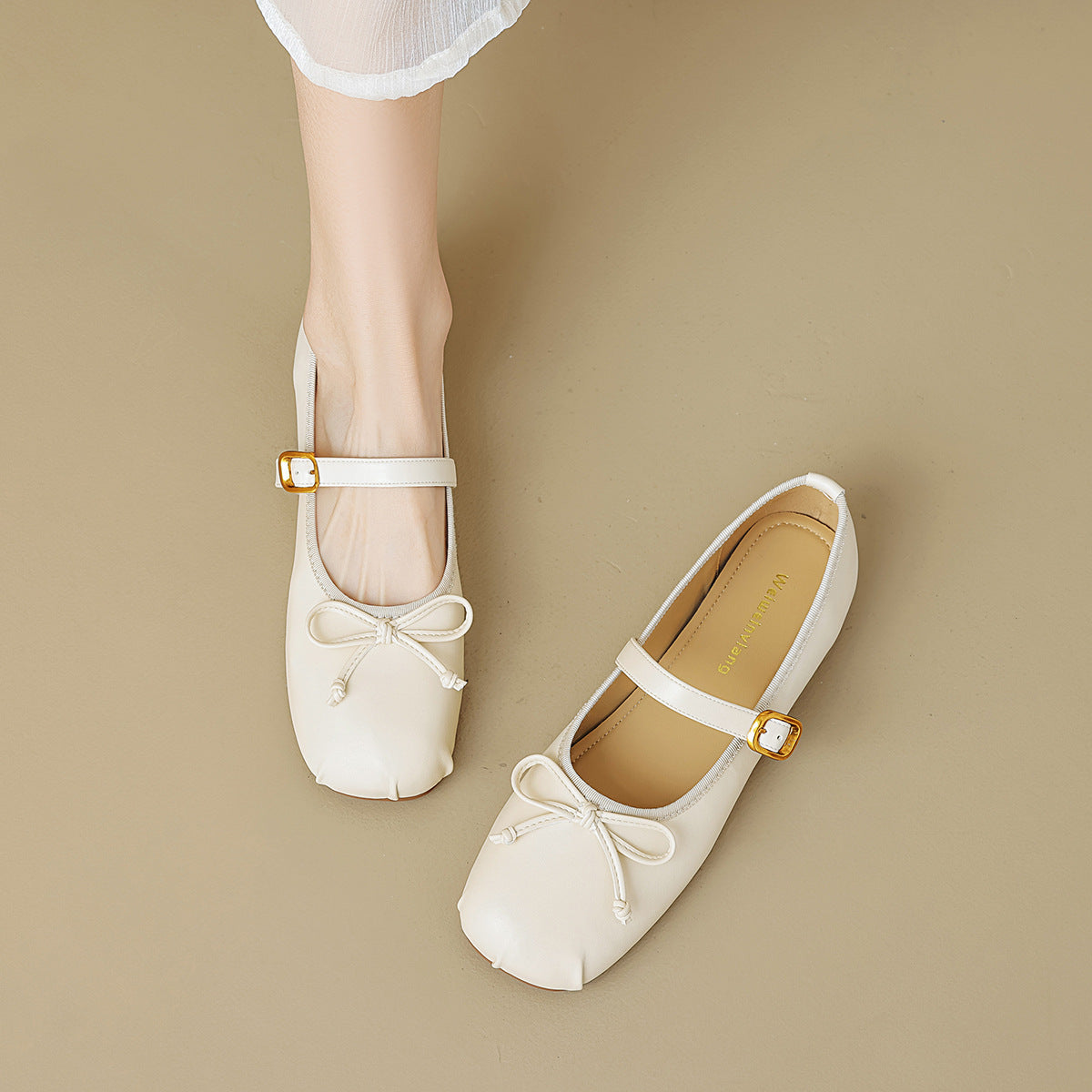 Damen Ballerinas mit modischem Schnallenakzent