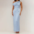 Damen Maxikleid mit asymmetrischem Schnitt und elegantem Oberteil R&B