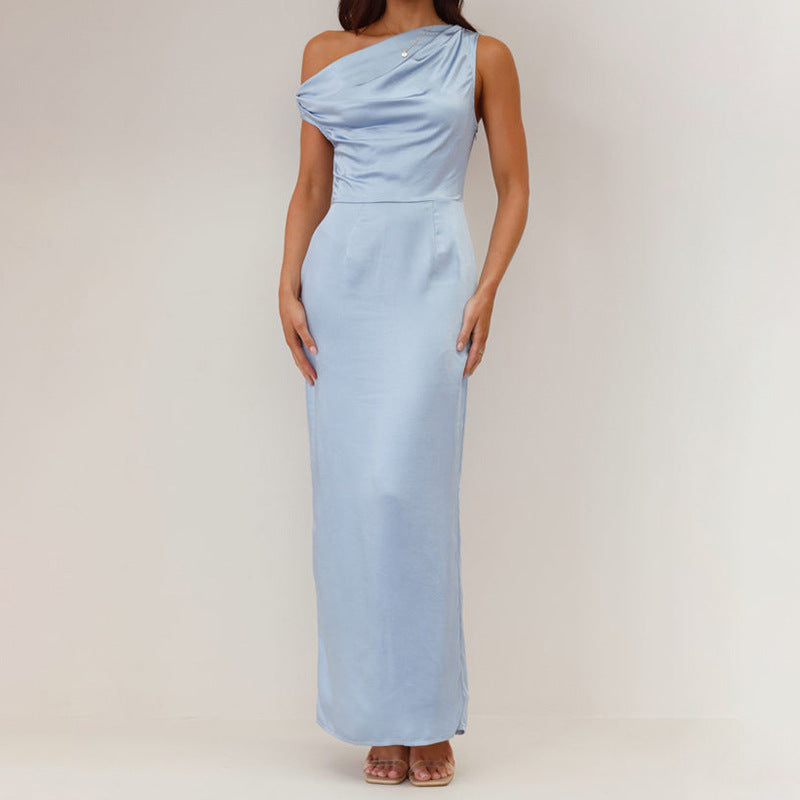 Damen Maxikleid mit asymmetrischem Schnitt und elegantem Oberteil R&B