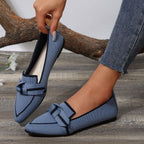 Damen elegante Slip-On Ballerinas mit modischem Knotendetail und atmungsaktivem Obermaterial R&B