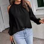 Damen Bluse mit kühlen Schulterdetails und elastischen Ärmeln R&B
