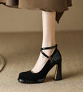 Damen Elegante Mary Jane Pumps mit Luxuriösem Blockabsatz R&B