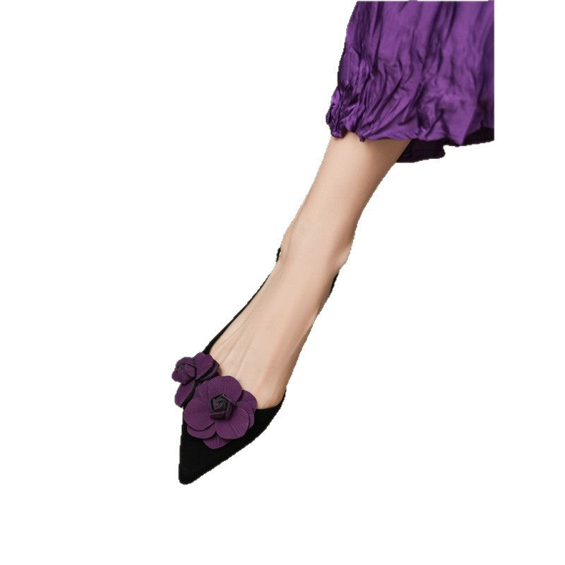 Damen Slingback Ballerinas mit floralem Dekor R&B