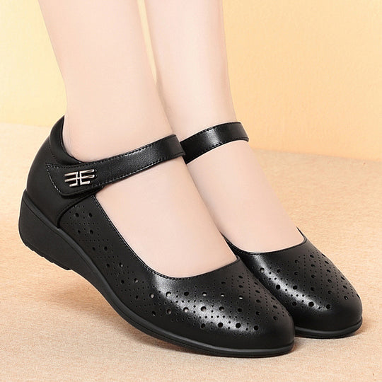Damen Ballerinas mit verstellbarem Riemen und luftiger Lochoptik R&B