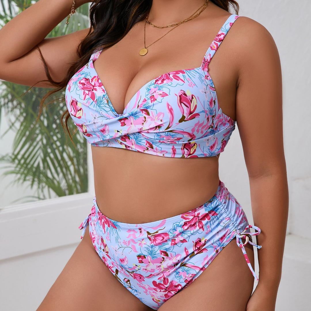 Damen Triangel-Bikini-Set mit rüschenbedecktem Höschen R&B