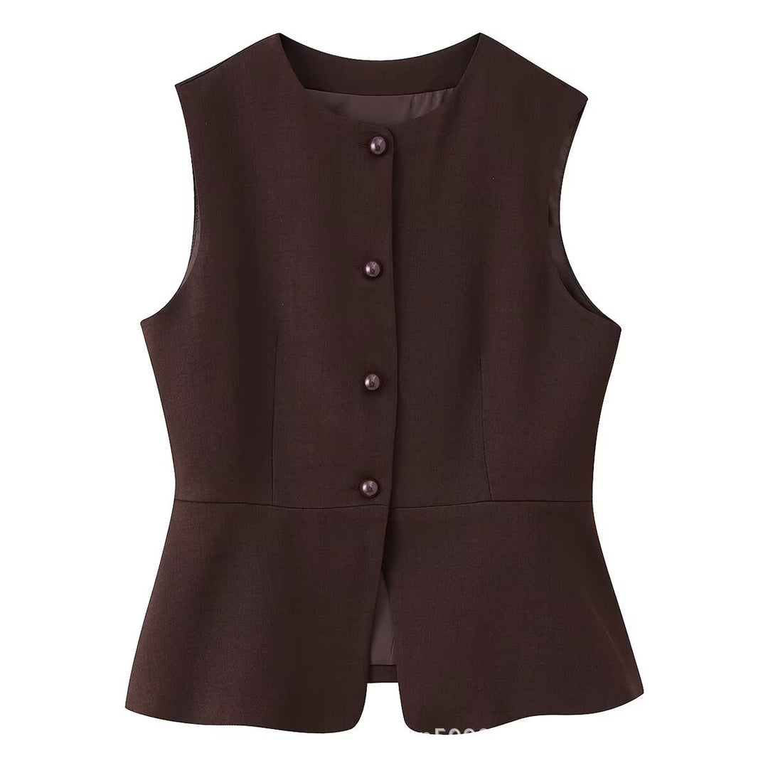 Damen ärmellose Blazer-Jacke R&B