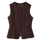 Damen ärmellose Blazer-Jacke