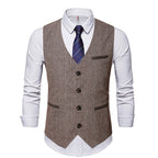 Herren elegante Anzugweste mit Kontrastdetails R&B