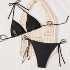 Damen Triangel-Bikini mit verstellbaren Trägern und floralem Muster R&B