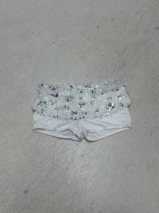 Damen Spitzen-Crop-Top mit glitzernden Pailletten R&B