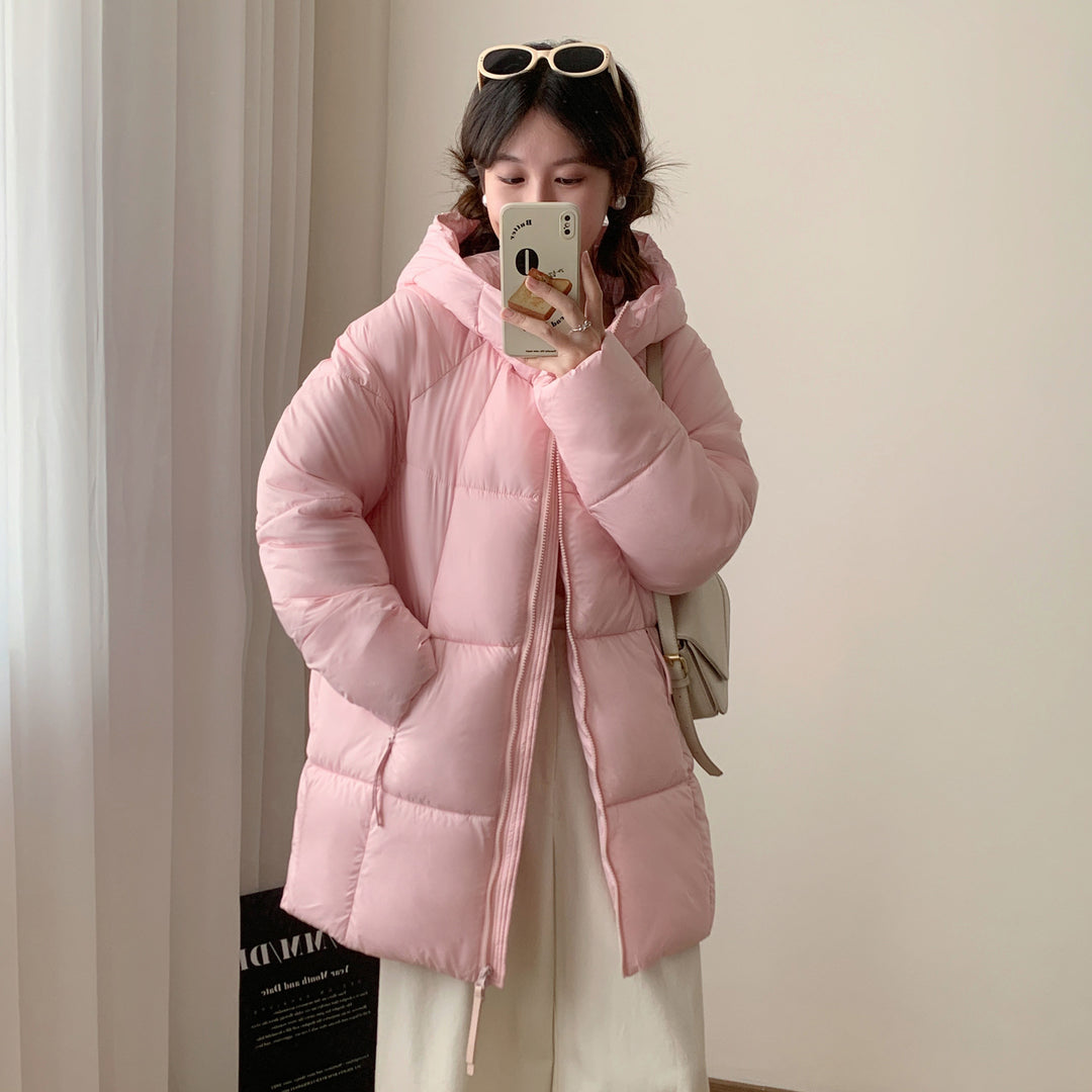 Damen Übergroße Pufferjacke mit Kapuze und praktischen Eingrifftaschen R&B