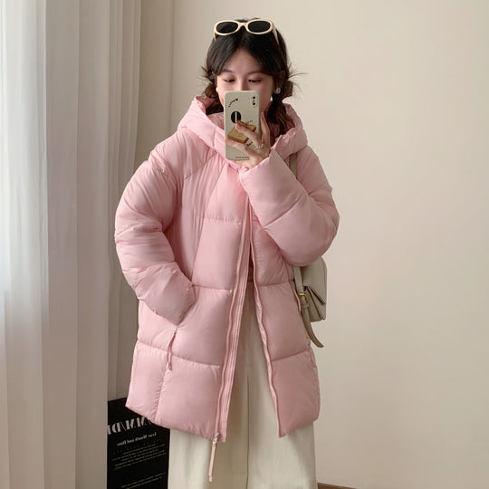 Damen Übergroße Pufferjacke mit Kapuze und praktischen Eingrifftaschen R&B