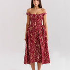 Damen Spitzenkleid mit schulterfreiem Design und elegantem Rock R&B
