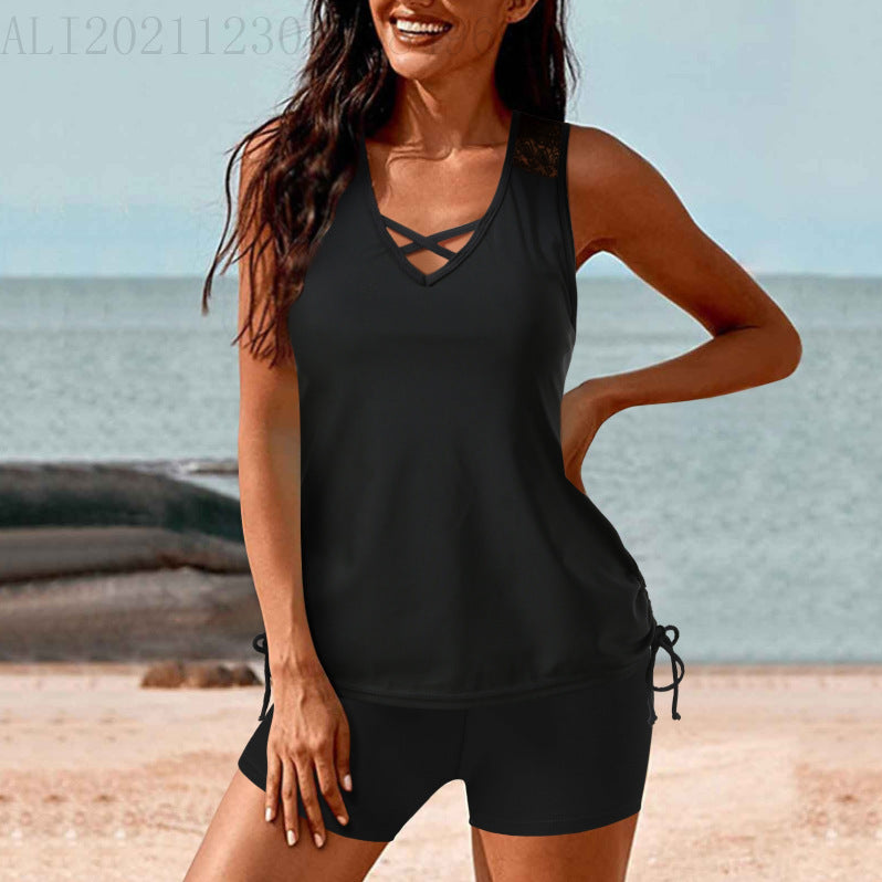 Damen Sportlicher Tankini mit Shorts R&B